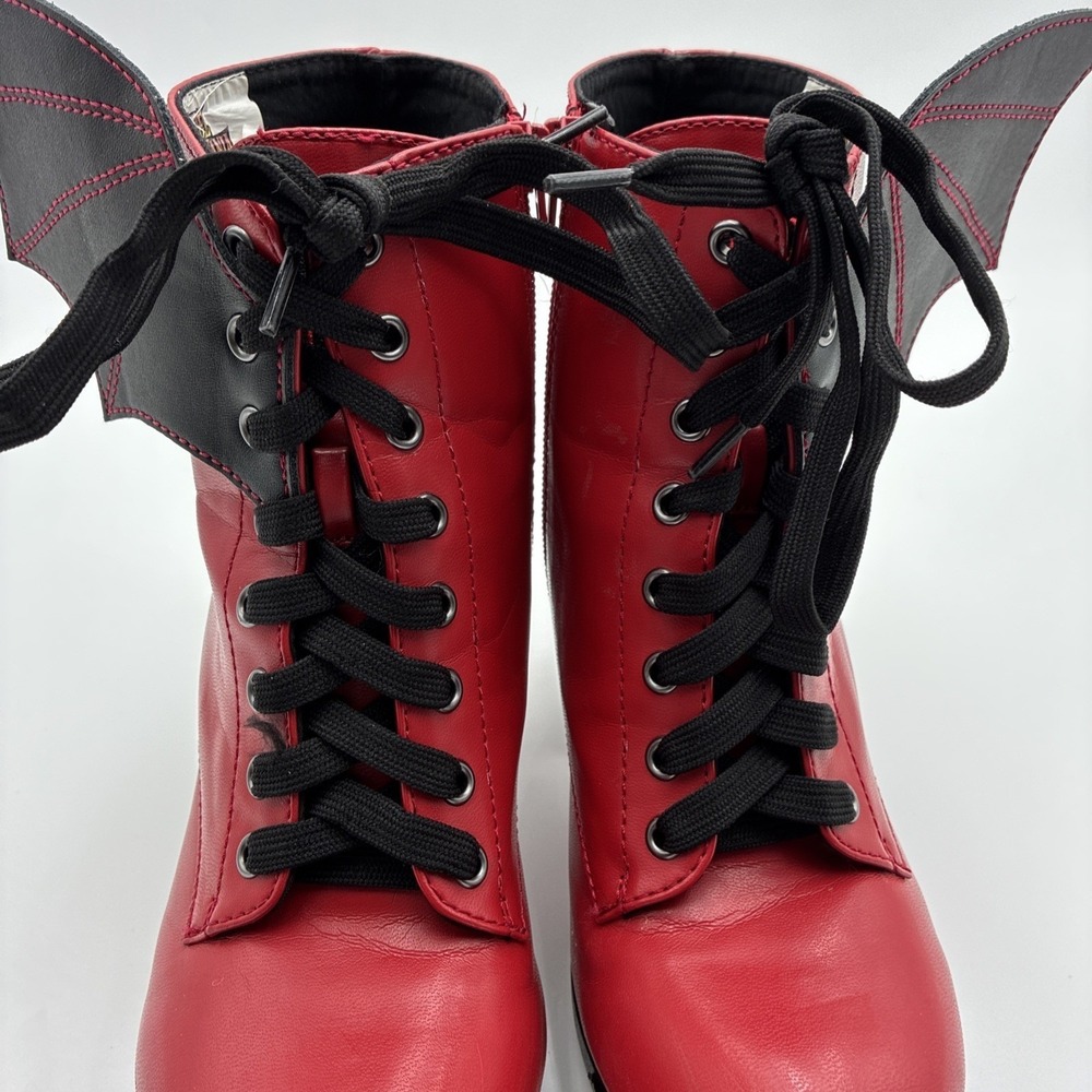 Hotel Transylvania Mavis Red Bat Wing Platform Boots FUN4051AD-6 Womens 6 - Picture 10 of 16